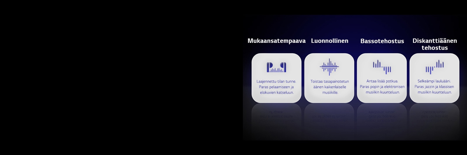 Neljä kuvaketta Meridianin neljälle taajuuskorjaintilalle