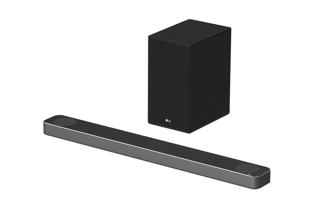 LG Soundbar SPD75YA, vinottainen kuva soundbar-kaiuttimesta ja alabassokaiuttimesta, SPD75YA, thumbnail 2