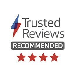 reddot Design Award -logo, iF Design Award -logo ja Trusted Reviews -logo.