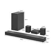 LG Soundbar S75QR, Vinottainen kuva sound barista ja takakaiuttimesta, mukana koko&nbsp;, S75QR, thumbnail 3