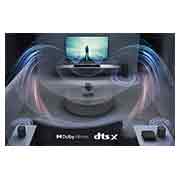 LG Soundbar S75QR, Elämäntyylikuva, jossa ääniaaltoja tulee kaiuttimista, S75QR, thumbnail 6