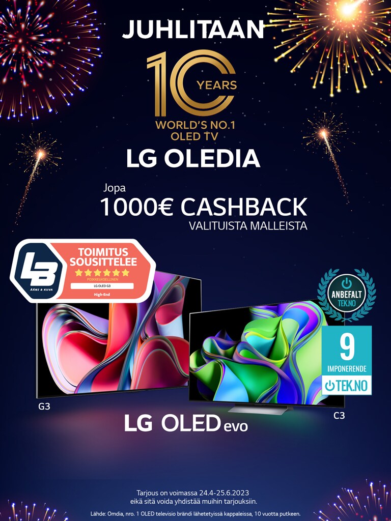 Kuva nuoresta pojasta, joka istuu lattialla 97-tuumaisen LG OLED G2:n edessä. Hän katsoo hämmästyneenä hyperrealistista dinosauruselokuvaa valkokankaalta.