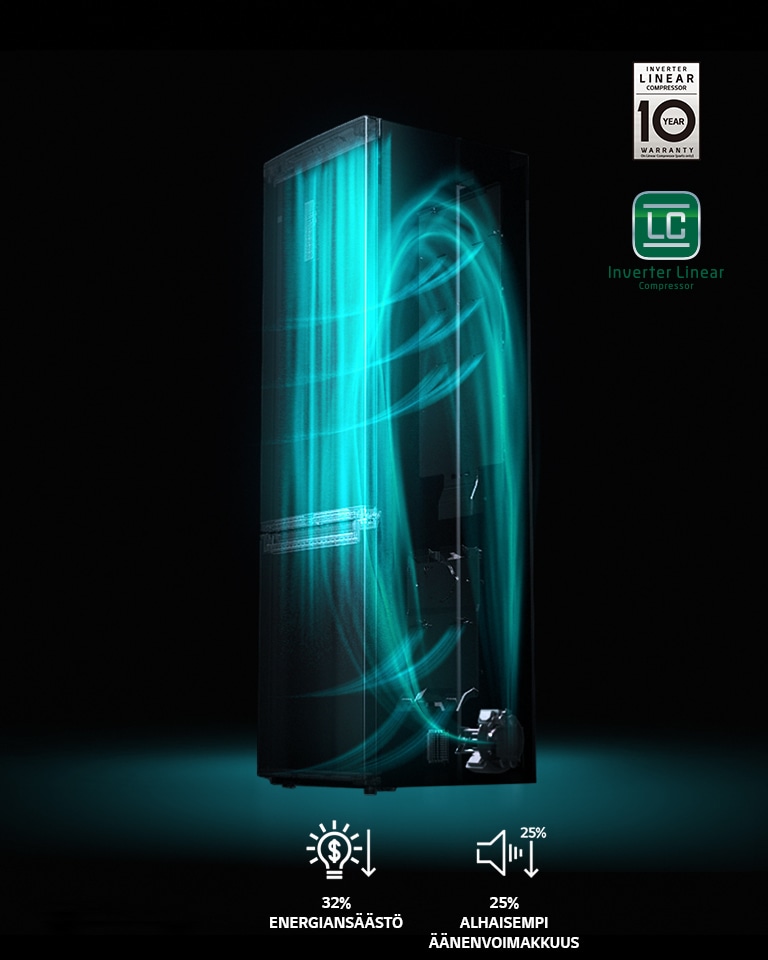 Linear Compressorilla on 10 vuoden takuu 