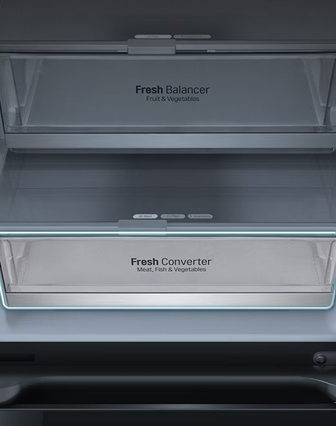 Fresh Converter -alue jääkaapin sisällä.