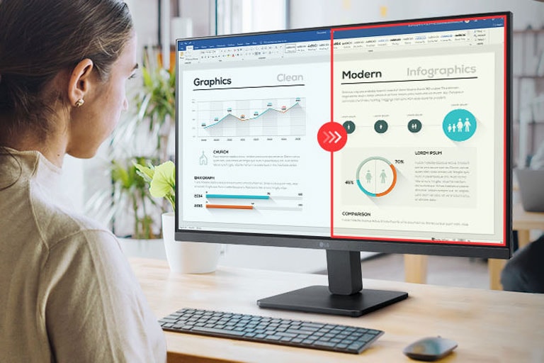 Kuva, jossa lukijatila on käytössä oikealla puolella ja pois käytöstä vasemmalla.