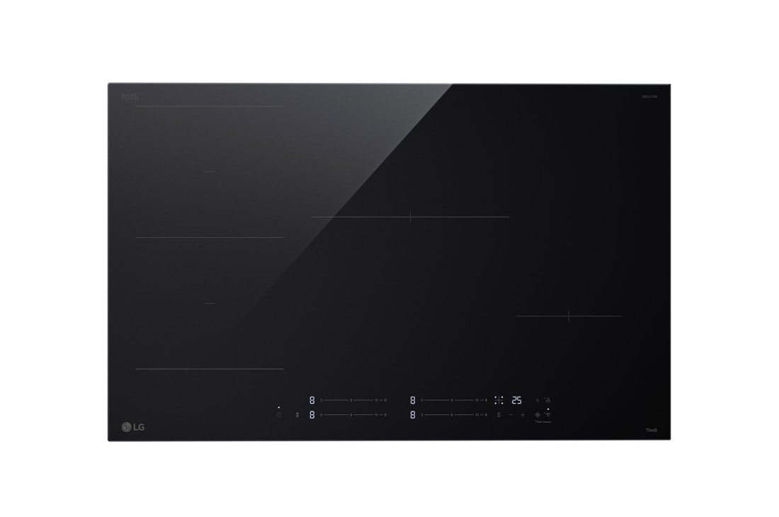 LG Induktionshäll 80 cm med 4 zoner varav 1 Flex-zon, alla med Boost-funktion, Induktioliesi 80 cm, yksi Flex-alue, kaksi tavallista aluetta ja Boost-toiminto, CBIZ3035B