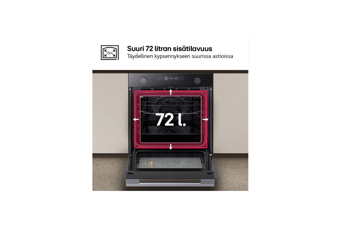 LG Pyrolyysiuuni - LG WS5D7230G, 72L, Energia A, Kiertoilmauuni, Musta, Pyrolyysiuuni - LG WS5D7230G, 72L, Energia A, Kiertoilmauuni, Musta, CWS5D7230G, thumbnail 8