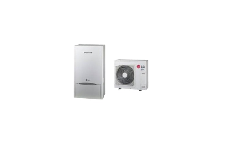 LG Ilma-/vesilämpöpumppu, 3-vaiheinen, 400V, vedenlämpötila 15/60°C (min/max), COP 4,3, Therma V Mono 10 kW