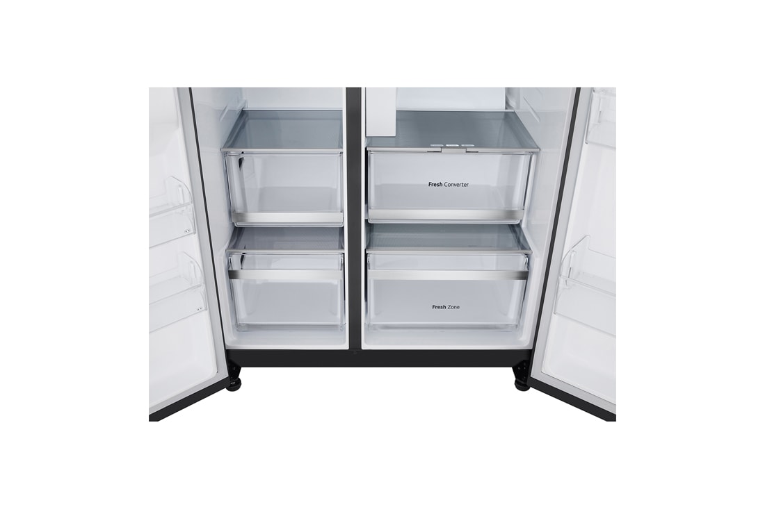 LG  628L InstaView Door in Door™ Side by Side (Essence Black), Energialuokka D, Craft Ice™, Vesi/jää vesijohtoliitännällä, Smart Diagnosis™ med Wi-Fi, Skjerm, GSXE90EVDD, thumbnail 6