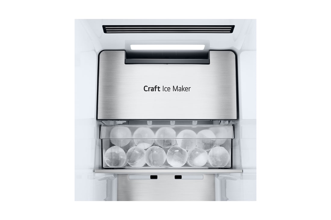 LG  628L InstaView Door in Door™ Side by Side (Essence Black), Energialuokka D, Craft Ice™, Vesi/jää vesijohtoliitännällä, Smart Diagnosis™ med Wi-Fi, Nærbilde av skuff, GSXE90EVDD, thumbnail 7