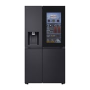 LG  628L InstaView Door in Door™ Side by Side (Essence Black), Energialuokka D, Craft Ice™, Vesi/jää vesijohtoliitännällä, Smart Diagnosis™ med Wi-Fi, Visning forfra, GSXE90EVDD, thumbnail 1