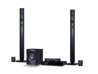 5.1-kanavainen kotiteatterijärjestelmä. Tehokkaiden 1 200 watin kaiuttimien pinta on aramidia. Extra SMART Blu-ray -soitin, verkkoselaus, Wi-Fi, DLNA, Private Sound, 4K upscaling -skaalaus ja 3D-tuki. Käynnistys 5 sekunnissa. Edessä pystykaiuttimet.1