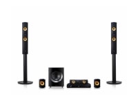 5.1-KANAVAINEN KOTITEATTERIJÄRJESTELMÄ. TEHOKKAIDEN 1 200 WATIN KAIUTTIMIEN PINTA ON ARAMIDIA. EXTRA SMART BLU-RAY -SOITIN, VERKKOSELAUS, WI-FI, DLNA, PRIVATE SOUND, 4K UPSCALING -SKAALAUS JA 3D-TUKI. KÄYNNISTYS 5 SEKUNNISSA. EDESSÄ PYSTYKAIUTTIMET.1