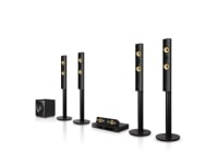 5.1-KANAVAINEN KOTITEATTERIJÄRJESTELMÄ, JOSSA ON LANGATTOMAT TAKAKAIUTTIMET. TEHOKKAIDEN 1 200 WATIN KAIUTTIMIEN PINTA ON ARAMIDIA. EXTRA SMART BLU-RAY -SOITIN, VERKKOSELAUS, WI-FI, DLNA, PRIVATE SOUND, 4K UPSCALING -SKAALAUS JA 3D-TUKI. KÄYNNISTYS 5 SEKUNNISSA.1