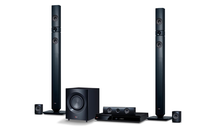 LG 5.1-kanavainen kotiteatterijärjestelmä. Tehokkaiden 1 200 watin kaiuttimien pinta on aramidia. Extra SMART Blu-ray -soitin, verkkoselaus, Wi-Fi, DLNA, Private Sound, 4K upscaling -skaalaus ja 3D-tuki. Käynnistys 5 sekunnissa. Edessä pystykaiuttimet., BH7430PN