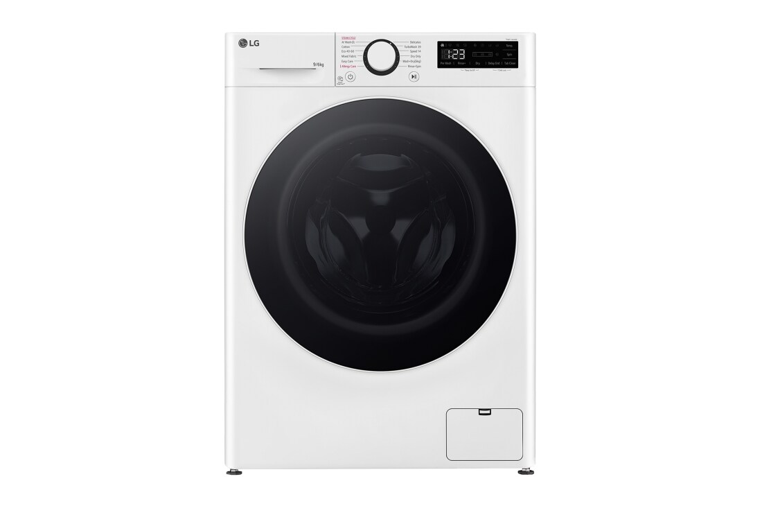 LG 9kg / 6 kg Kuivaava pesukone(Valkonen) - Steam, Energialuokka A/D, TurboWash™360, AI DD™, Smart Diagnosis™, CV50T6S2E1