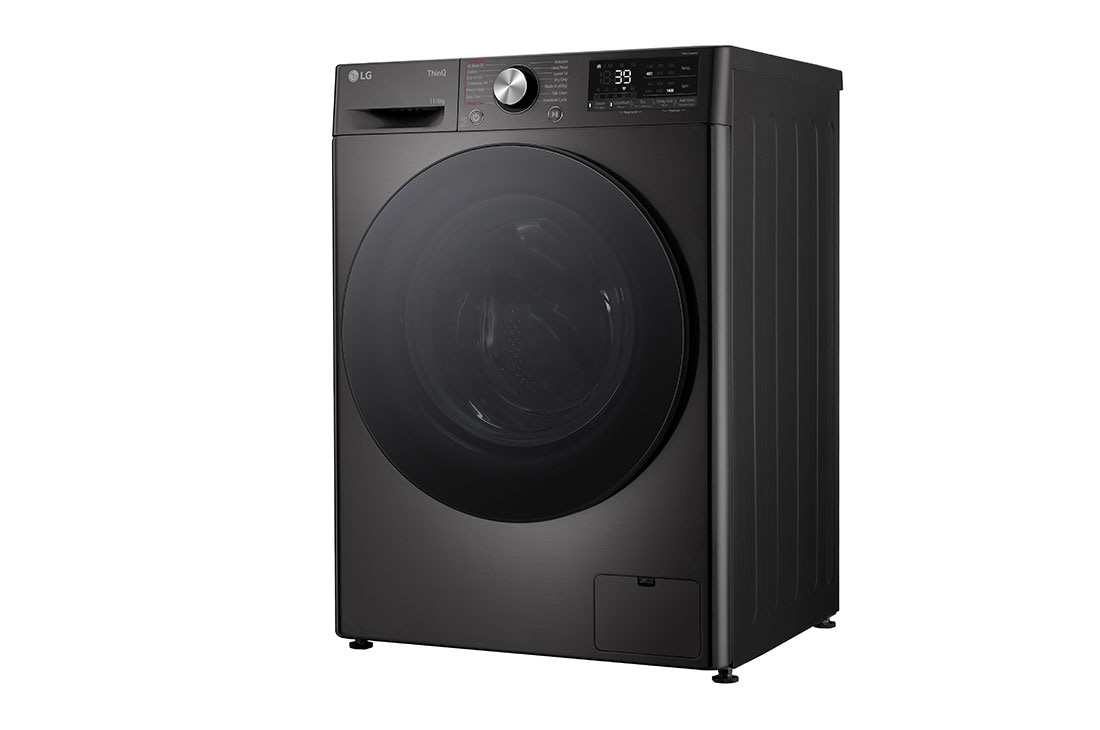 LG 11 kg / 6 kg Kuivaava pesukone(Musta) - Steam, Energialuokka A/D, TurboWash™360, AI DD™, Smart Diagnosis™ ja Wi-Fi, Right side view, P4Y7ERPYZ, thumbnail 12