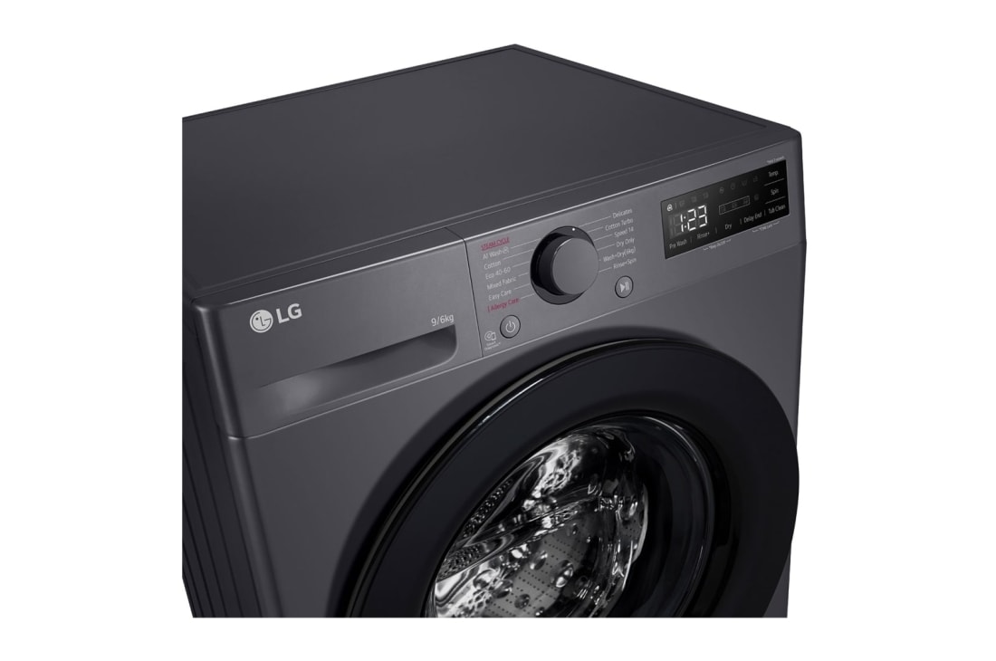 LG 9 kg / 6 kg Kuivaava pesukone(Musta) - Steam, Energialuokka A/D, AI DD™, Smart Diagnosis™, Dutch_Detail view, P4Y5VRP6J, thumbnail 7