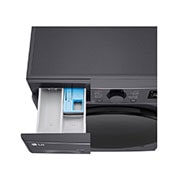LG 10 kg / 6 kg Kuivaava pesukone(Middle Black) - Steam, Energialuokka A/D, AI DD™, Smart Diagnosis™, Top perspective view with detergent port open, F4Y5RRPYJ, thumbnail 7