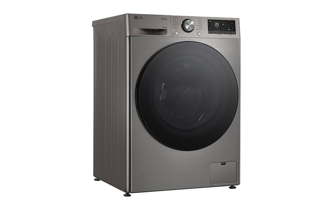 LG 10 kg / 6 kg Kuivaava pesukone(Platinum Silver) - Steam, Energialuokka A/D, TurboWash™360, AI DD™, Smart Diagnosis™ kanssa Wi-Fi, Right side, CV94V7S2QN, thumbnail 11