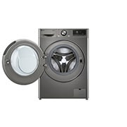 LG 10 kg / 6 kg Kuivaava pesukone(Platinum Silver) - Steam, Energialuokka A/D, TurboWash™360, AI DD™, Smart Diagnosis™ kanssa Wi-Fi, Front view open, CV94V7S2QN, thumbnail 2