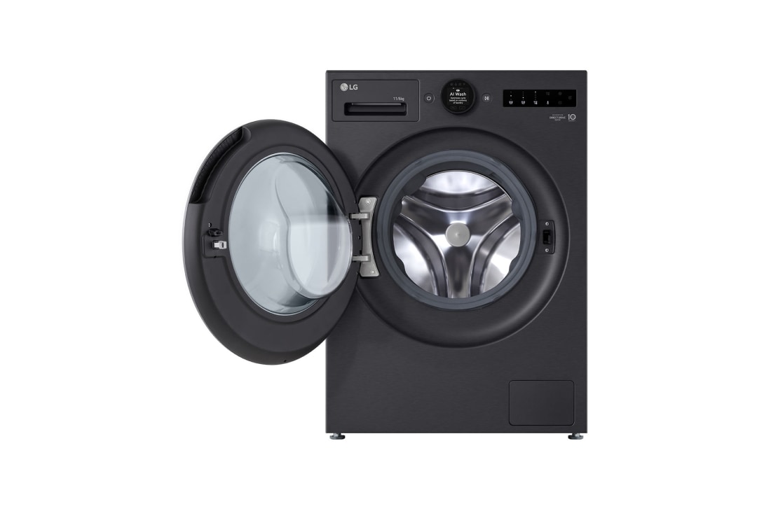 LG 11 kg / 6 kg Kuivaava pyykinpesukone (Musta) | Energialuokka A/D, TurboWash360™, Steam™ ja Smart Diagnosis™ Wi-Fi-yhteydellä, LG 11kg/6kg Kombinerad tvättmaskin och torktumlare (Hvit) | Energiklass A/D, TurboWash360™, Steam™ och Smart Diagnosis™ med Wi-Fi, W4X7516TBB, thumbnail 2