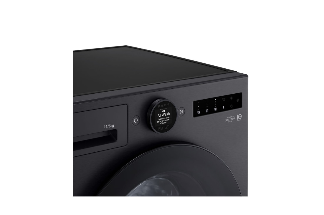 LG 11 kg / 6 kg Kuivaava pyykinpesukone (Musta) | Energialuokka A/D, TurboWash360™, Steam™ ja Smart Diagnosis™ Wi-Fi-yhteydellä, LG 11kg/6kg Kombinerad tvättmaskin och torktumlare (Hvit) | Energiklass A/D, TurboWash360™, Steam™ och Smart Diagnosis™ med Wi-Fi, W4X7516TBB, thumbnail 6