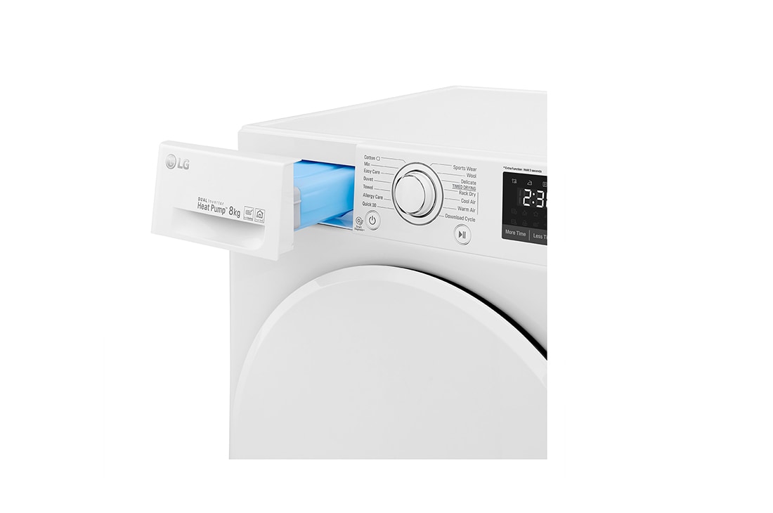 LG 8-kg DUAL Inverter Heat Pump™ Eco-Hybridikuivain Lämpöpumpputekniikalla , FDRC308N0W9, thumbnail 6
