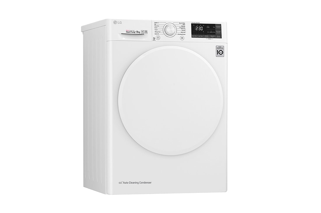 LG 8-kg DUAL Inverter Heat Pump™ Eco-Hybridikuivain Lämpöpumpputekniikalla , FDRC308N0W9, thumbnail 10