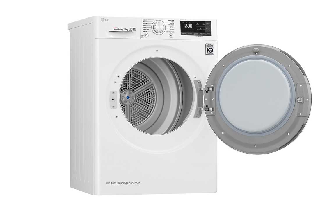 LG 8-kg DUAL Inverter Heat Pump™ Eco-Hybridikuivain Lämpöpumpputekniikalla , RC80U2AV0W, thumbnail 4