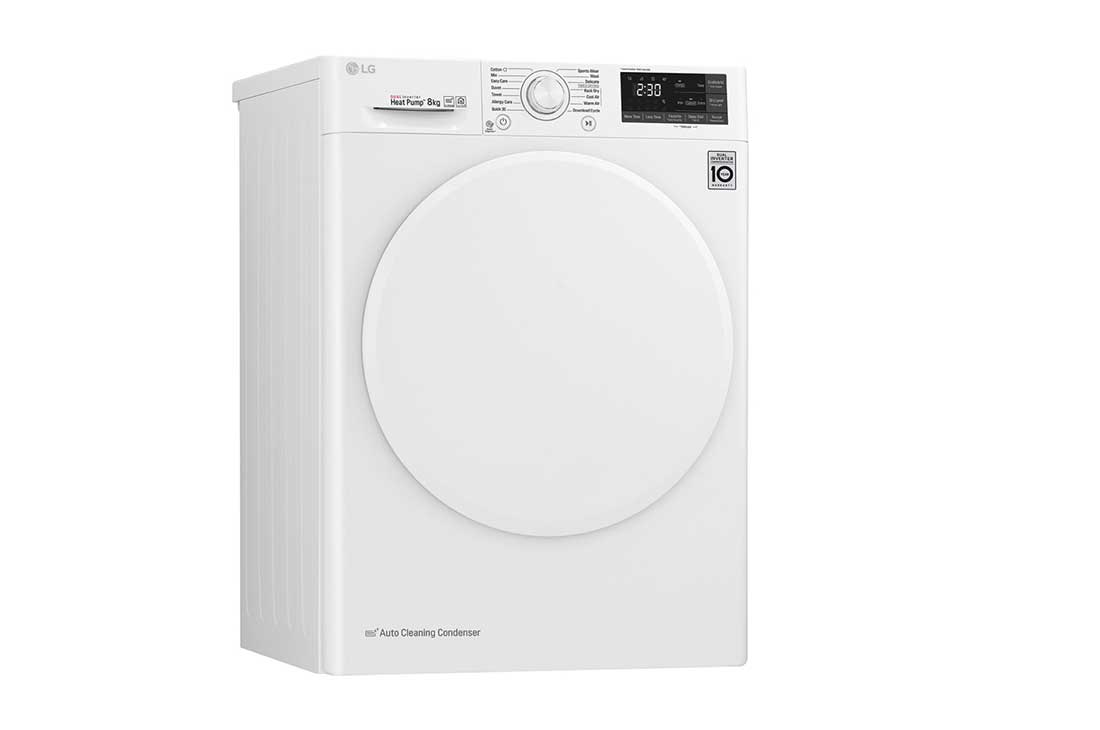 LG 8-kg DUAL Inverter Heat Pump™ Eco-Hybridikuivain Lämpöpumpputekniikalla , RC80U2AV0W, thumbnail 5