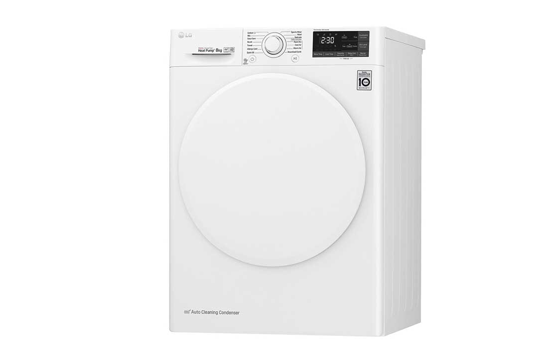 LG 8-kg DUAL Inverter Heat Pump™ Eco-Hybridikuivain Lämpöpumpputekniikalla , RC80U2AV0W, thumbnail 6