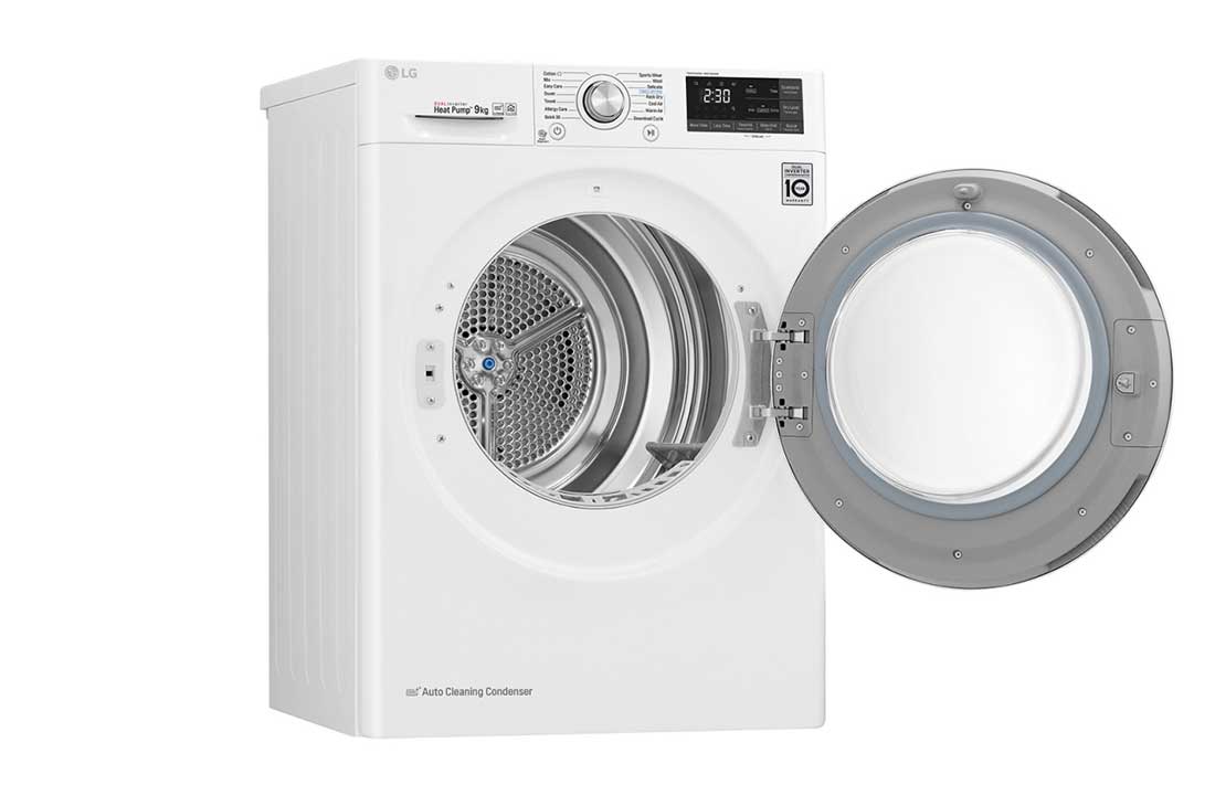 LG 9-kg DUAL Inverter Heat Pump™ Eco-Hybridikuivain Lämpöpumpputekniikalla , RC90U2AV2W, thumbnail 4