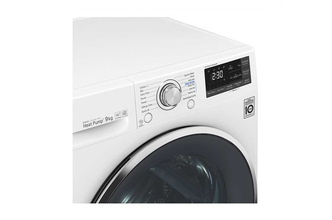 LG 9-kg DUAL Inverter Heat Pump™ Eco-Hybridikuivain Lämpöpumpputekniikalla , RC90U2AV2W, thumbnail 12