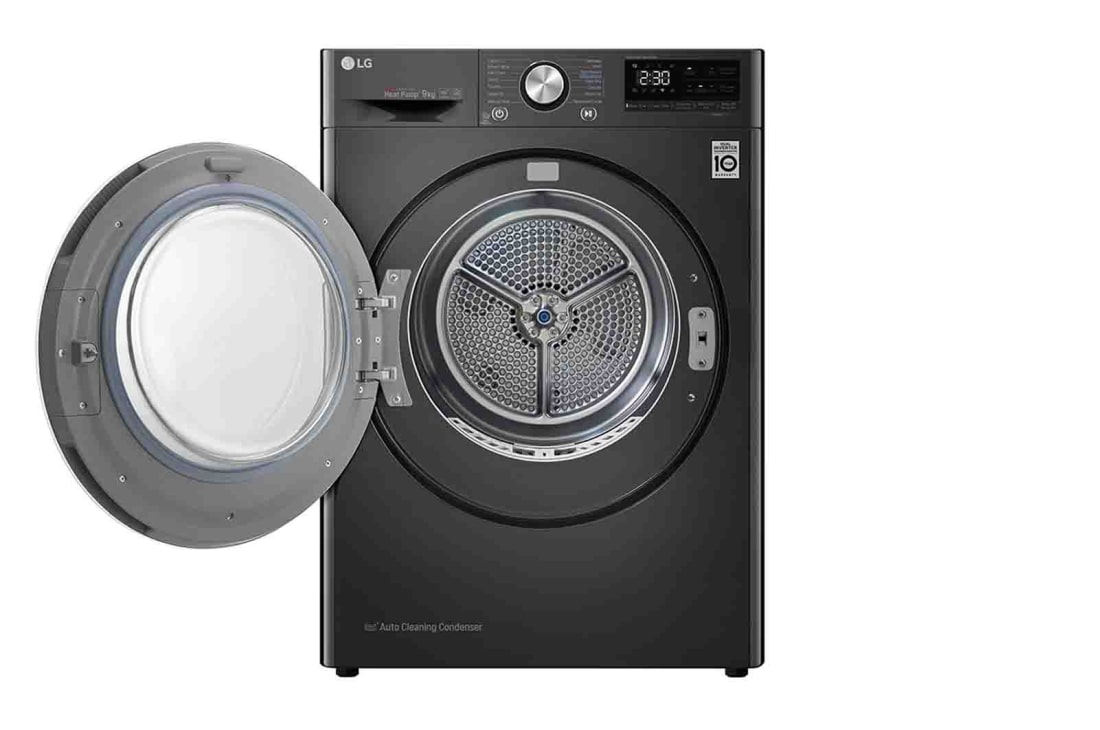 LG Musta 9-kg DUAL Inverter Heat Pump™ Eco-Hybridikuivain Lämpöpumpputekniikalla , RV9DN902B, thumbnail 2