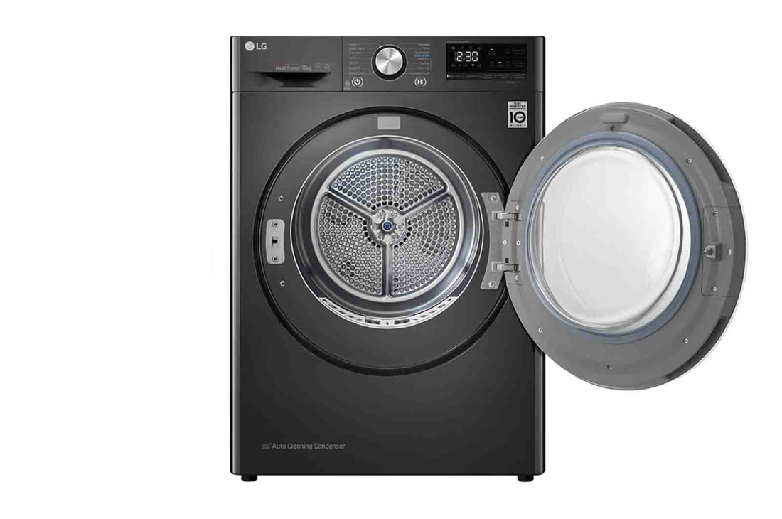 LG Musta 9-kg DUAL Inverter Heat Pump™ Eco-Hybridikuivain Lämpöpumpputekniikalla , RV9DN902B, thumbnail 3