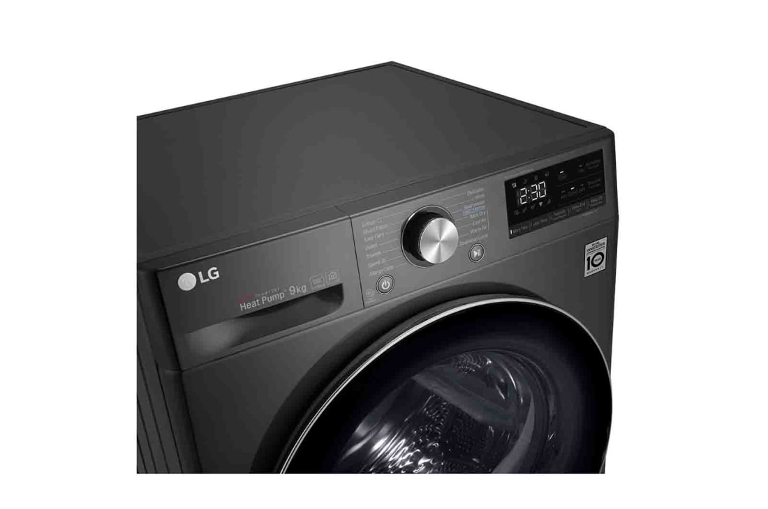 LG Musta 9-kg DUAL Inverter Heat Pump™ Eco-Hybridikuivain Lämpöpumpputekniikalla , RV9DN902B, thumbnail 8