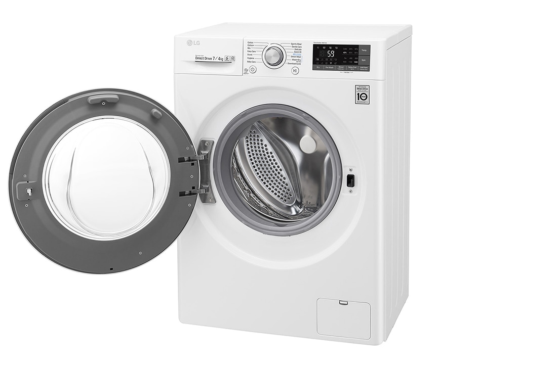 LG 1-7 kg /1-4 kg Slim Kuivaavat pesukoneet kanssa Steam, 6 Motion Direct Drive ja Wi-Fi, 1-7 kg / 1-4 kg Slim Vaskemaskine / tørretumbler med Steam, 6 Motion Direct Drive og Wi-Fi F2DC507N1WS, F2DC507N1WS, thumbnail 13