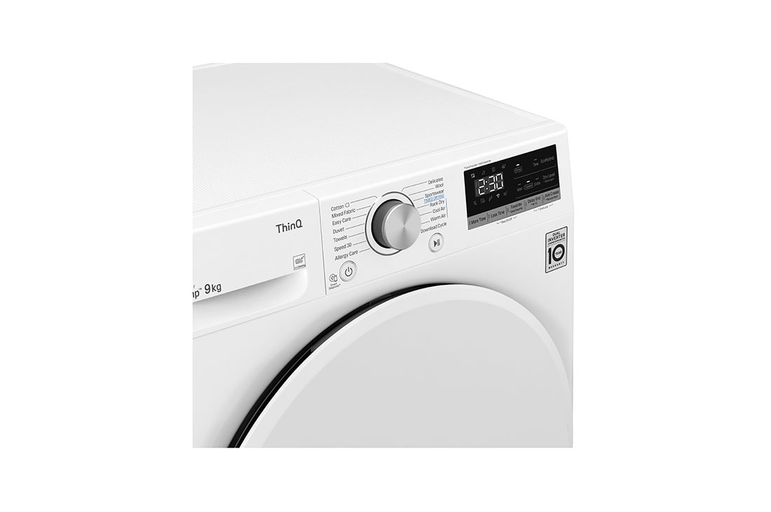 LG 9-kg DUAL Inverter Heat Pump™ Eco-Hybridikuivain Lämpöpumpputekniikalla , F0RV309N1WD, thumbnail 7