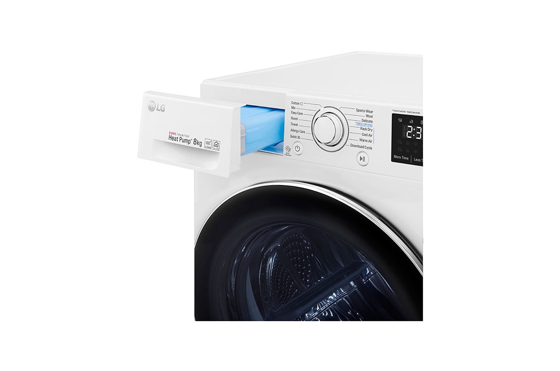 LG 8-kg DUAL Inverter Heat Pump™ Eco-Hybridikuivain Lämpöpumpputekniikalla , FDRC308N2W9, FDRC308N2W9, thumbnail 6