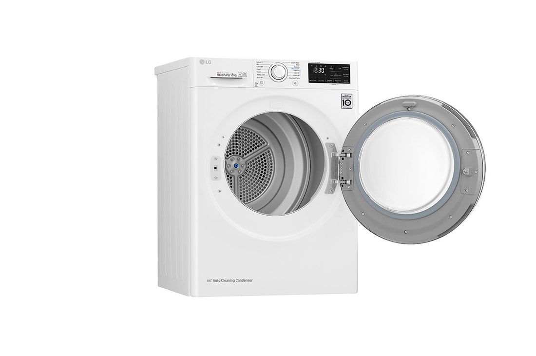LG 8-kg DUAL Inverter Heat Pump™ Eco-Hybridikuivain Lämpöpumpputekniikalla , 8-kg DUAL Inverter Heat Pump™ Eco-Hybridikuivain Lämpöpumpputekniikalla , FDRC308N1W9, thumbnail 11