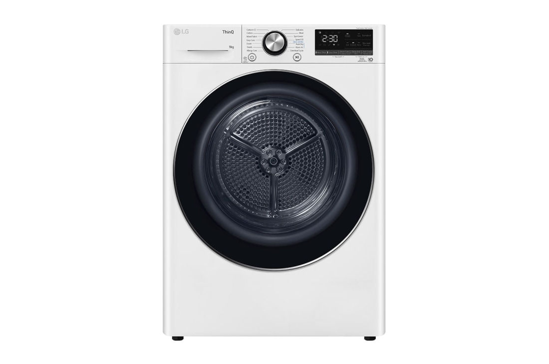 LG 9-kg DUAL Inverter Heat Pump™ Eco-Hybridikuivain Lämpöpumpputekniikalla, Front view , RV9DN9039