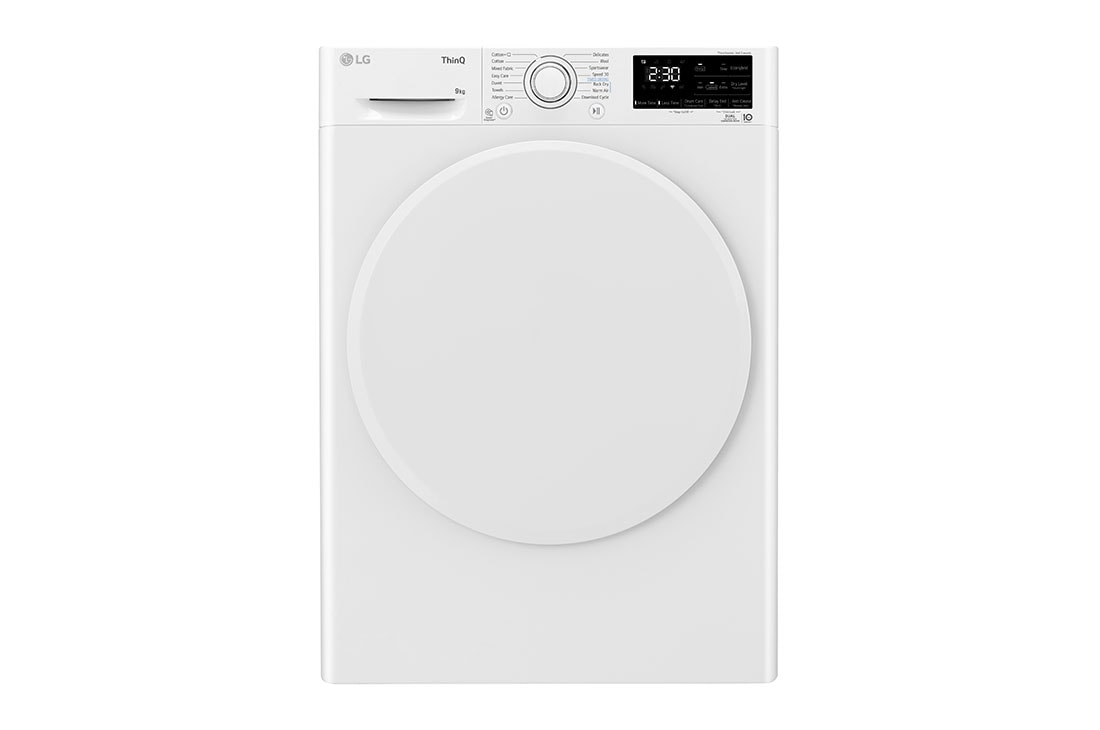 LG 9-kg DUAL Inverter Heat Pump™ Eco-Hybridikuivain Lämpöpumpputekniikalla, Front, RV3DN9037