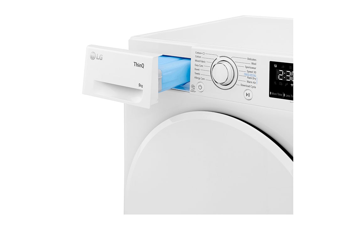 LG 9-kg DUAL Inverter Heat Pump™ Eco-Hybridikuivain Lämpöpumpputekniikalla, Drawer, RV3DN9037, thumbnail 7
