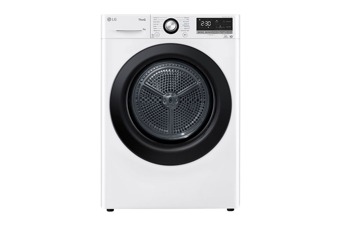 LG 9-kg DUAL Inverter Heat Pump™ Eco-Hybridikuivain Lämpöpumpputekniikalla , Front view, RV9DN9037