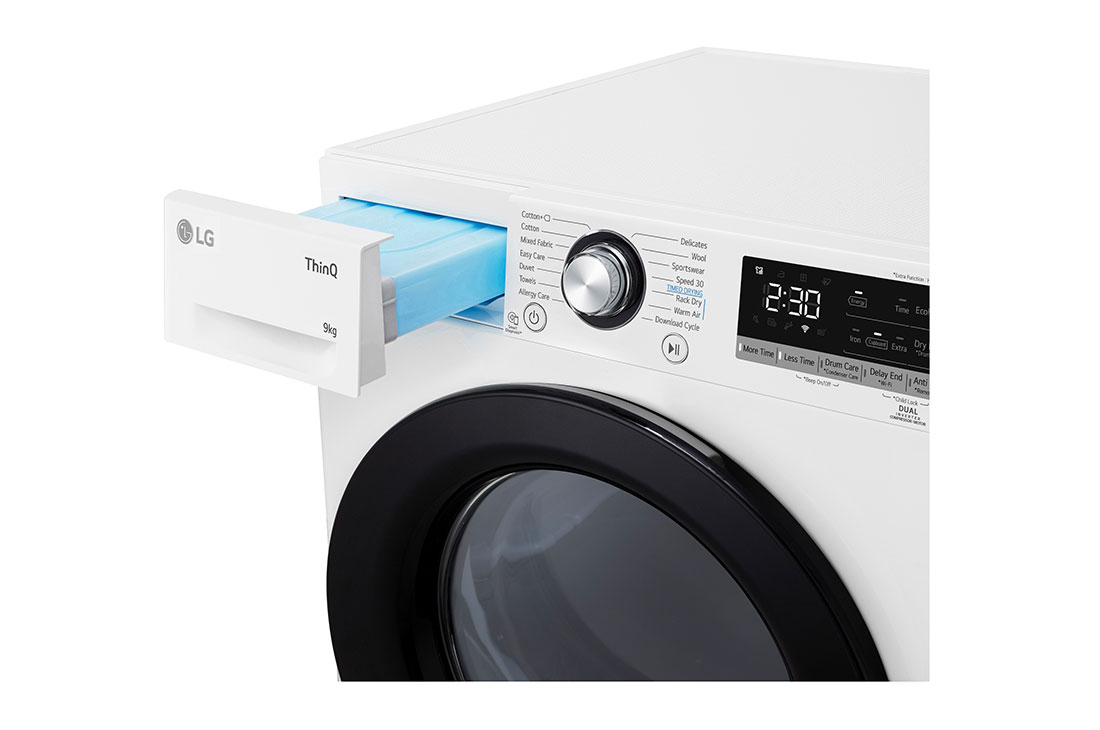 LG 9-kg DUAL Inverter Heat Pump™ Eco-Hybridikuivain Lämpöpumpputekniikalla , Detergent view, RV9DN9037, thumbnail 7