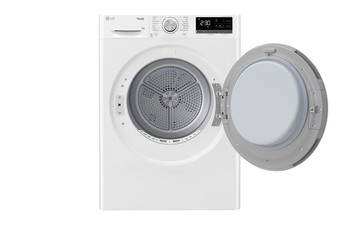 LG 8-kg DUAL Inverter Heat Pump™ Eco-Hybridikuivain Lämpöpumpputekniikalla, Front Open view, RH80V5AV0N, thumbnail 2