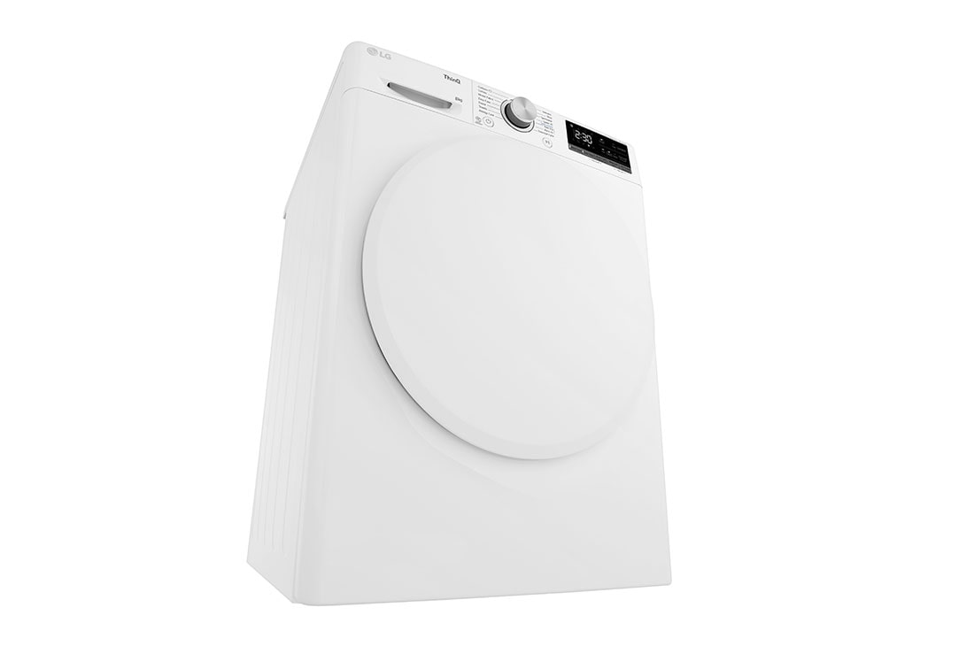 LG 8-kg DUAL Inverter Heat Pump™ Eco-Hybridikuivain Lämpöpumpputekniikalla, Left Perspectvie view, RH80V5AV0N, thumbnail 8