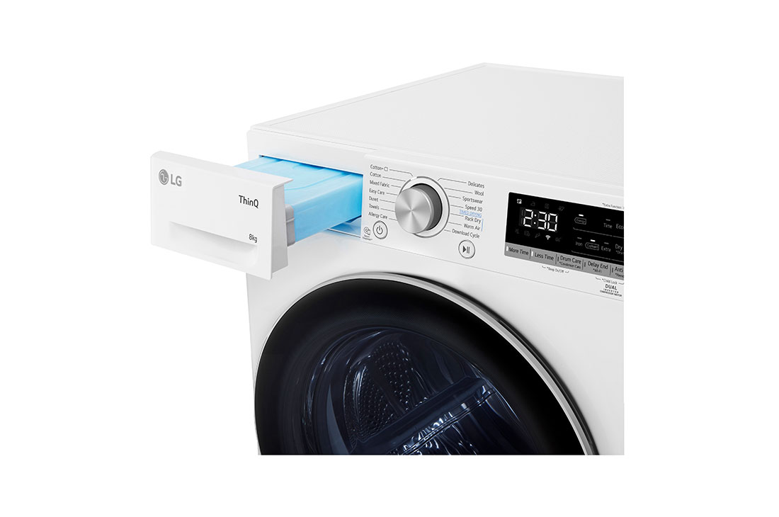 LG 8-kg DUAL Inverter Heat Pump™ Eco-Hybridikuivain Lämpöpumpputekniikalla , Detergent port view, RH80V9AV7N, thumbnail 7
