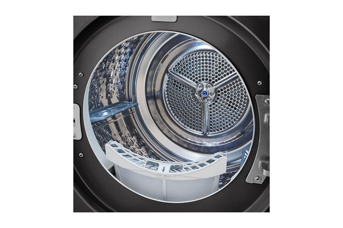 LG Musta 9-kg DUAL Inverter Heat Pump™ Eco-Hybridikuivain Lämpöpumpputekniikalla , Drum Detail two, RV9DN903P, thumbnail 5